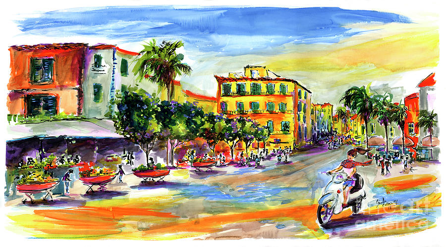 Summer In Sorrento Italy Travel Painting by Ginette Callaway