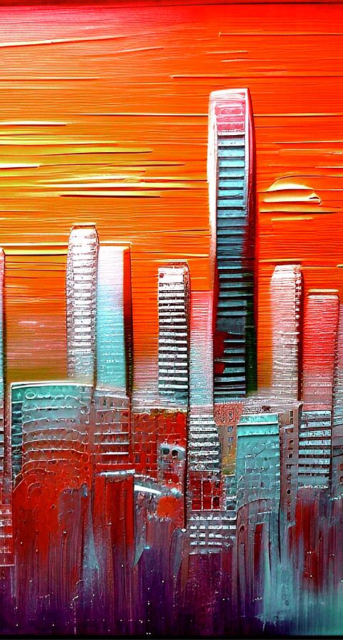 Summer in the City ii Painting by Bonnie Bruno