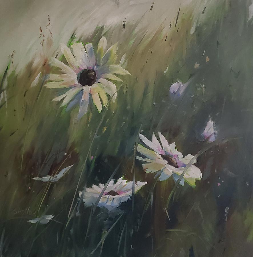 Summer is Daisies Painting by Sheila Romard
