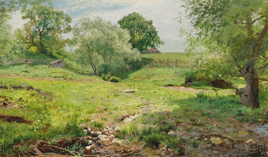 Claude Monet Drawing - Summer Landscape  art by Alexander Alexandrovich Kiselev Russian