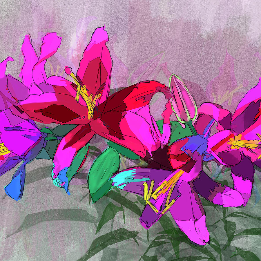 Summer Lillies Digital Art by Gina Harrison