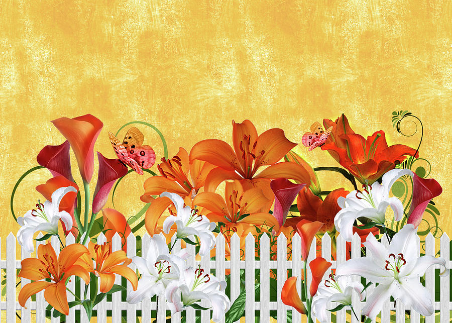 Summer Lily Garden Digital Art by Doreen Erhardt