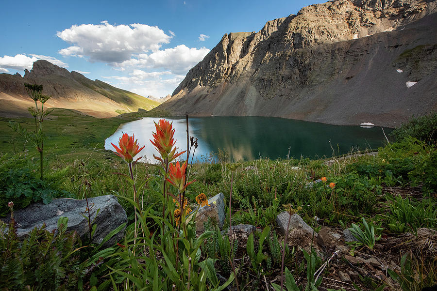 Colorado backcountry lake in the Summer. Photograph by Greg Wyatt