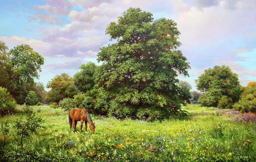 Summer Painting - Summer Meadow by Serhiy Kapran