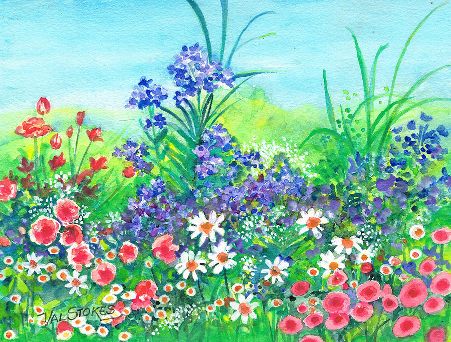 Summer Mix Painting by Val Stokes