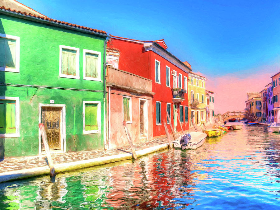 Summer Morning in Isola di Burano Painting by Dominic Piperata