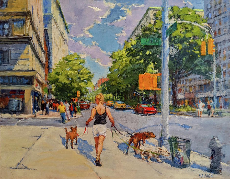 Summer Morning, Upper Broadway Painting by Peter Salwen