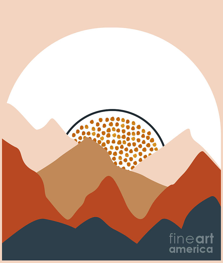 Summer Mountain 3 - Landscape Line Art Abstract Watercolor Simple Lines  Weekender Tote Bag by Bramblier York - Pixels