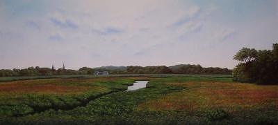 Landscape Drawing - Summer On Cape Cod by Anthony Petchkis Landscape Drawing - Summer On Cape Cod by Anthony Petchkis