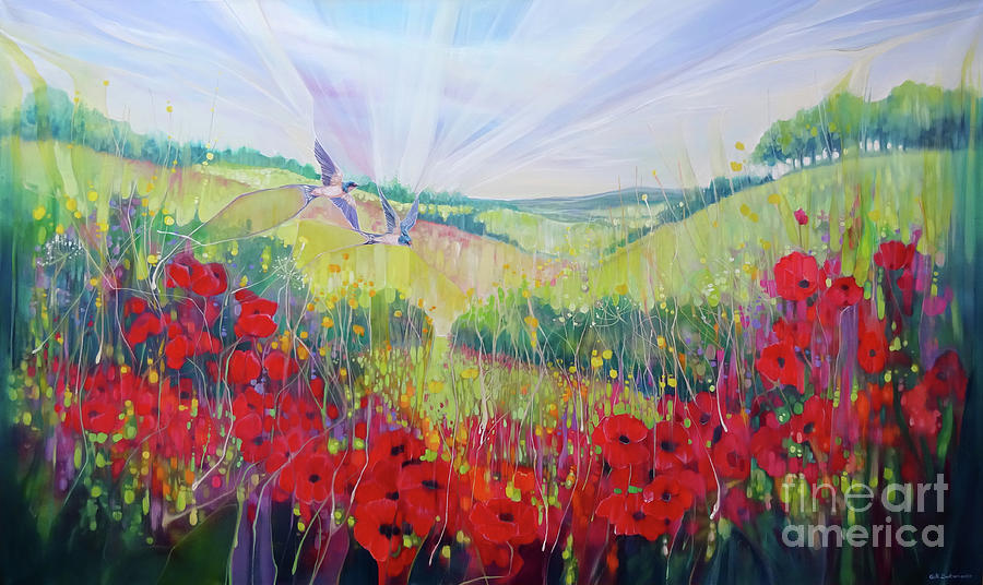 Summer on the Downs Painting by Gill Bustamante