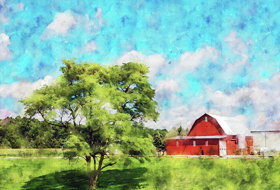 Summer On The Farm Red Barn Painting by Dan Sproul - Fine Art America