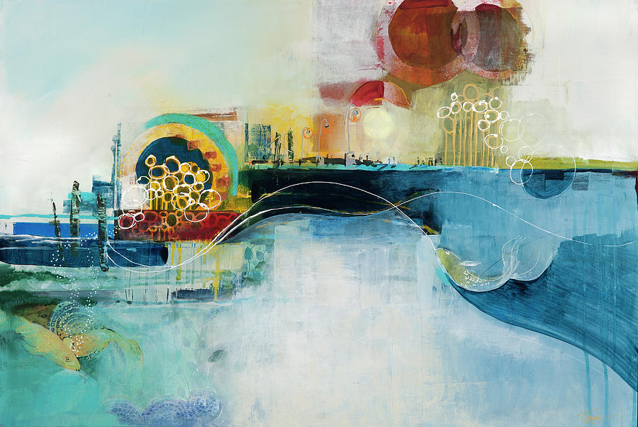 Summer On the Pier Mixed Media by Julie Tibus