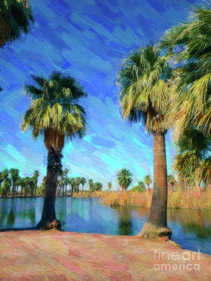 Summer palms Painting by Darrell Foster