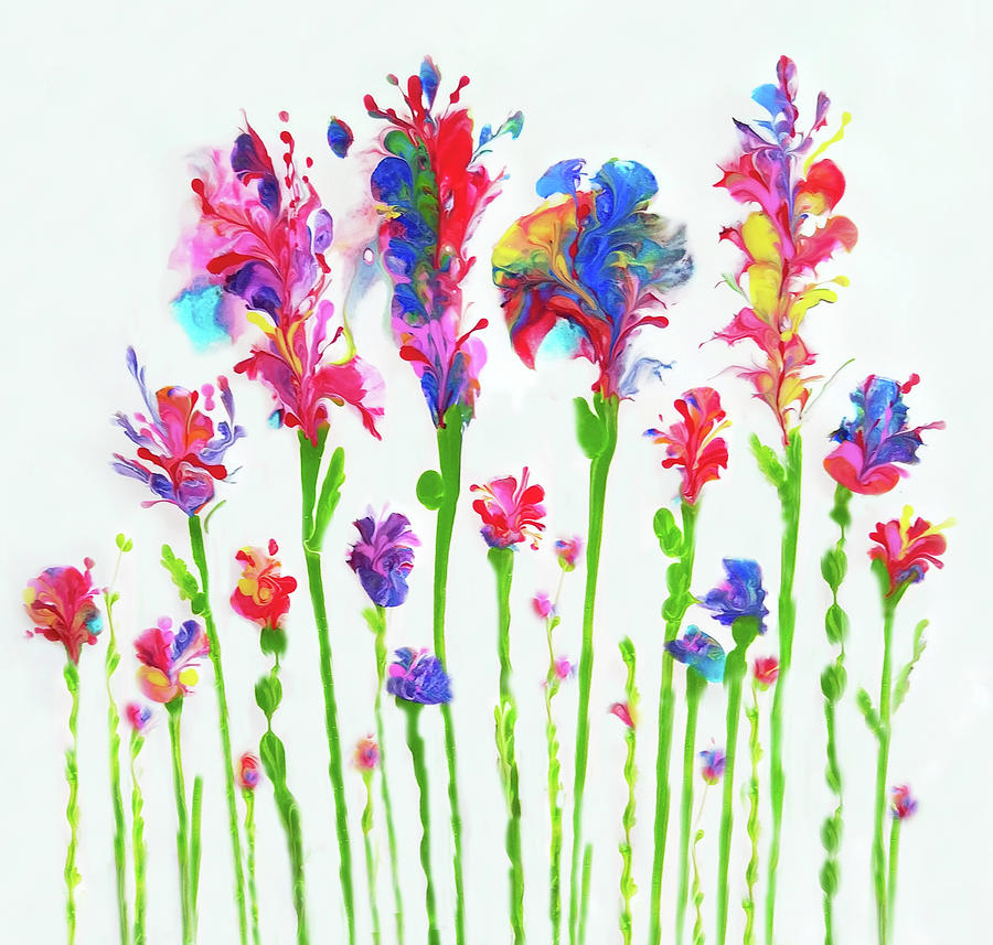 Summer Party Flowers Painting by Deborah Erlandson