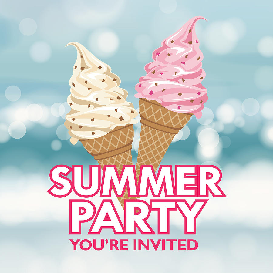 Summer Party Invitation Drawing by Exxorian
