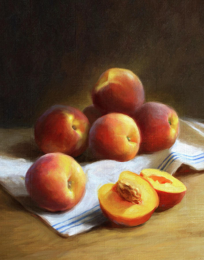 Peach Painting - Summer Peaches by Robert Papp