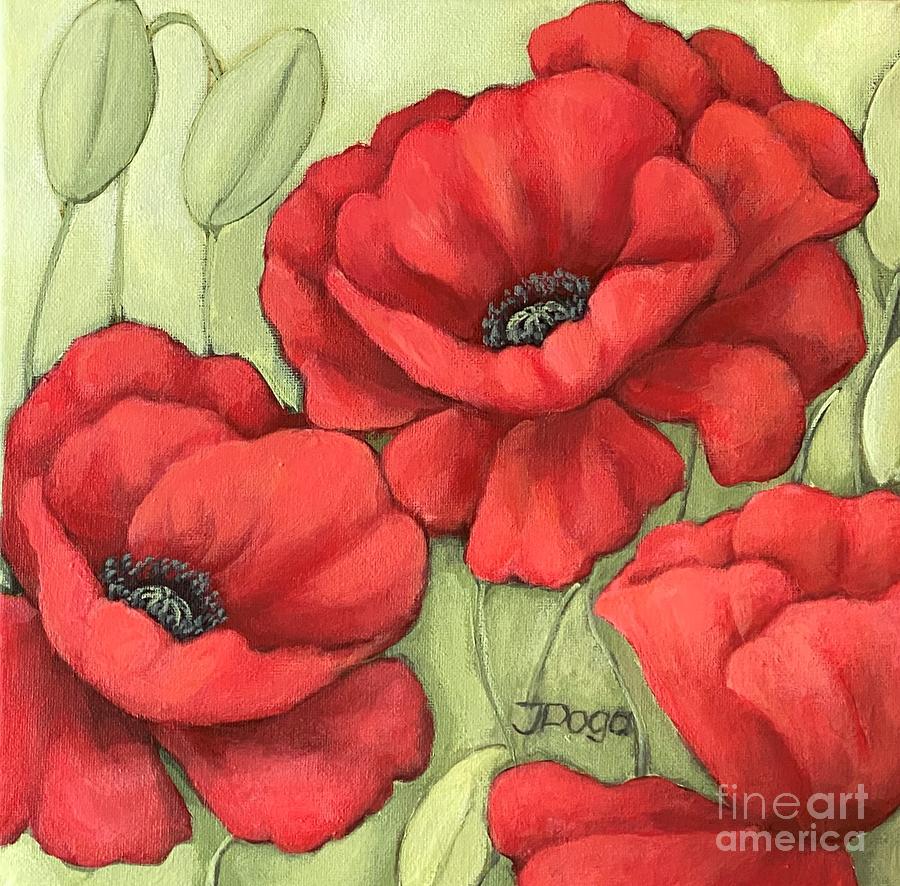 Summer Painting - Summer poppies by Inese Poga