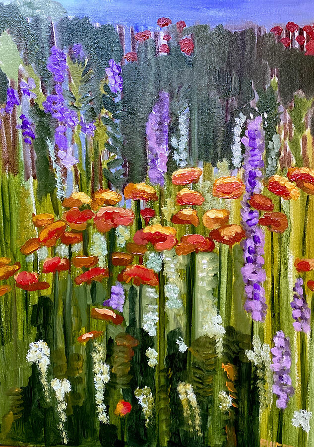 Flower Painting - Summer Poppies by Judi Ewert