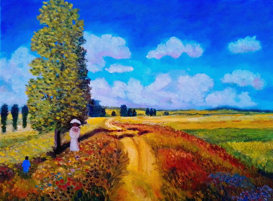 Summer poppy fields Painting by Konstantinos Charalampopoulos
