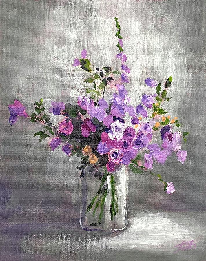 Summer Purple Bouquet Painting