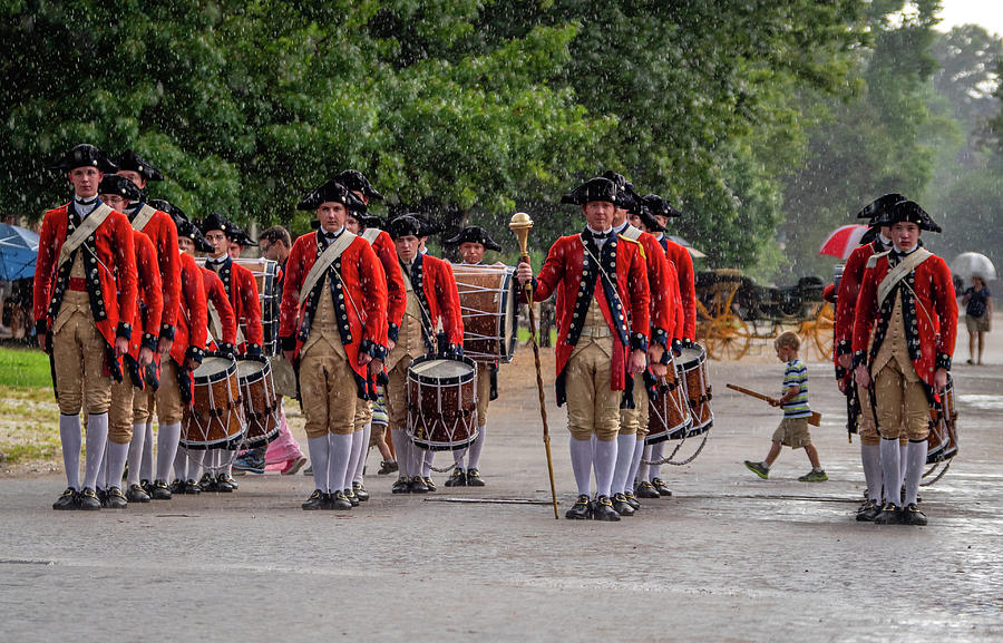 Colonial Fifes and Drums in Light Rain Photograph by Rachel Morrison