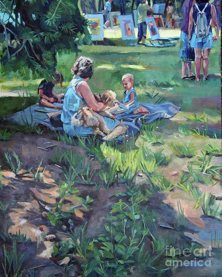 Women Painting - Summer Reading by Deb Putnam