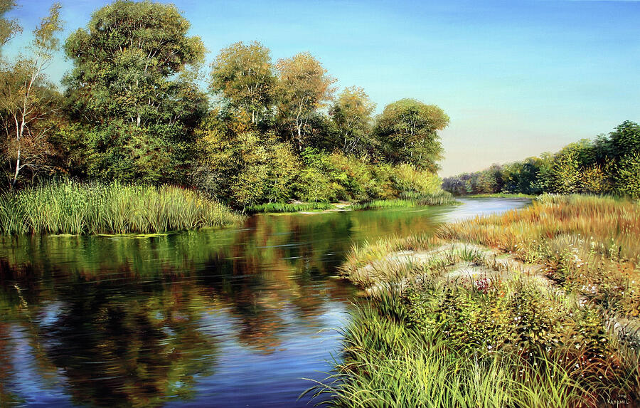 Summer Riverscape Painting by Serhiy Kapran - Fine Art America