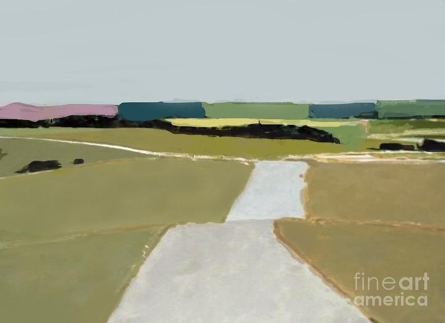 Summer Road - abstract landscape Painting by Vesna Antic