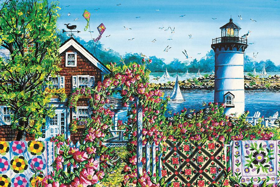 Summer Rose Harbor Painting by Diane Phalen