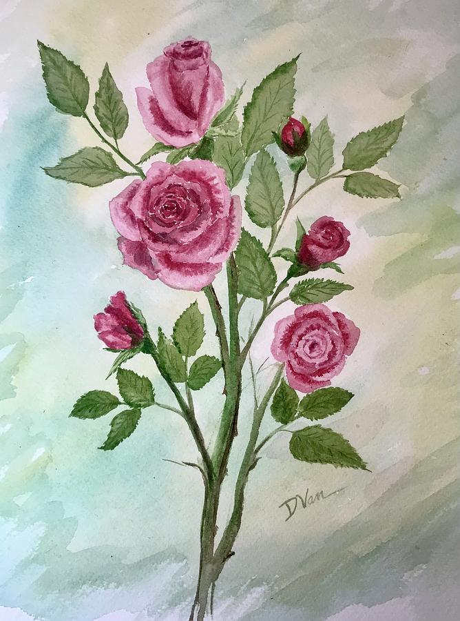 Summer Roses Painting by Denise Van Deroef
