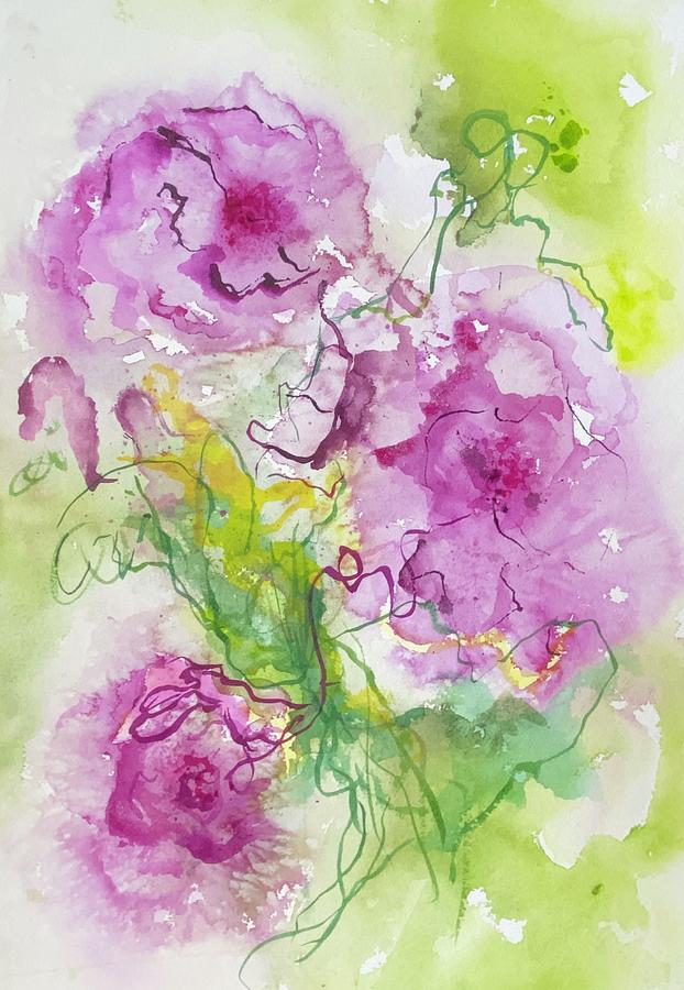 Summer Roses Painting by Karen Pinard - Fine Art America