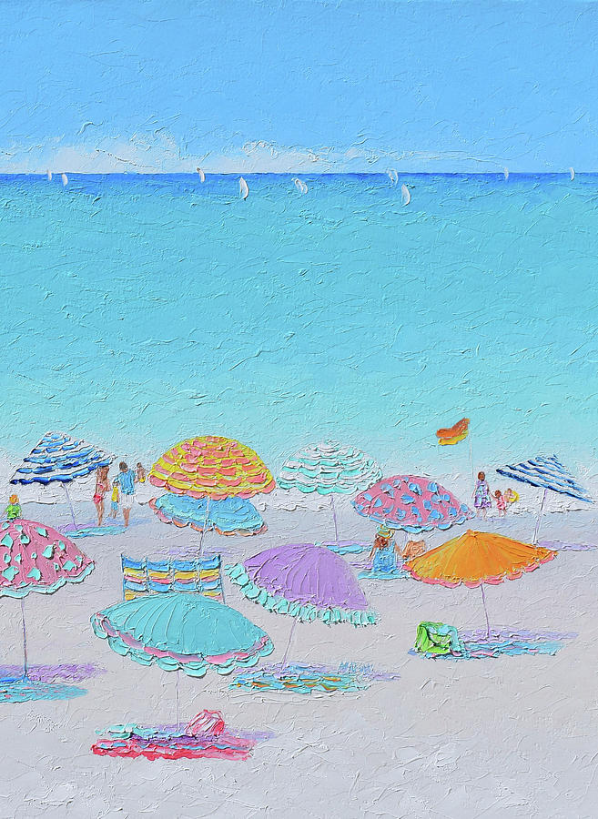 Summer Sailing - beach impression Painting by Jan Matson