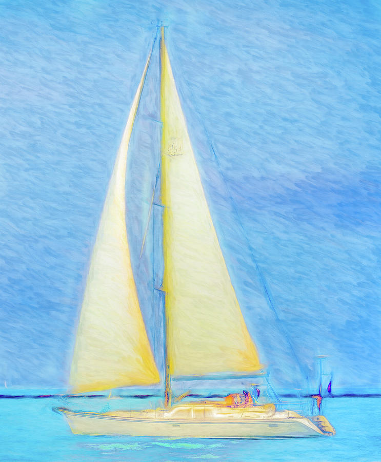 Summer Sailing Blues Digital Art by Kevin Lane