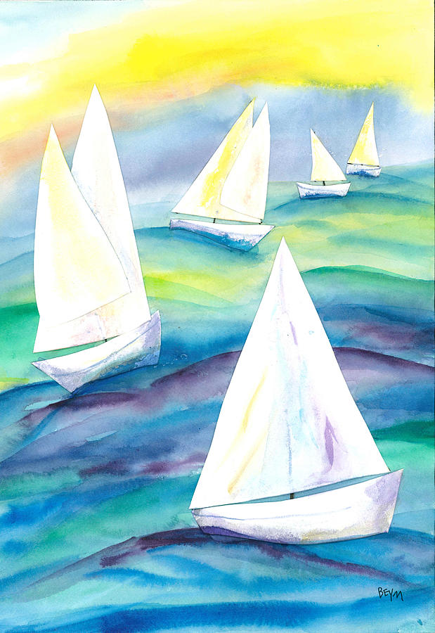 Summer Sails Painting by Clara Sue Beym