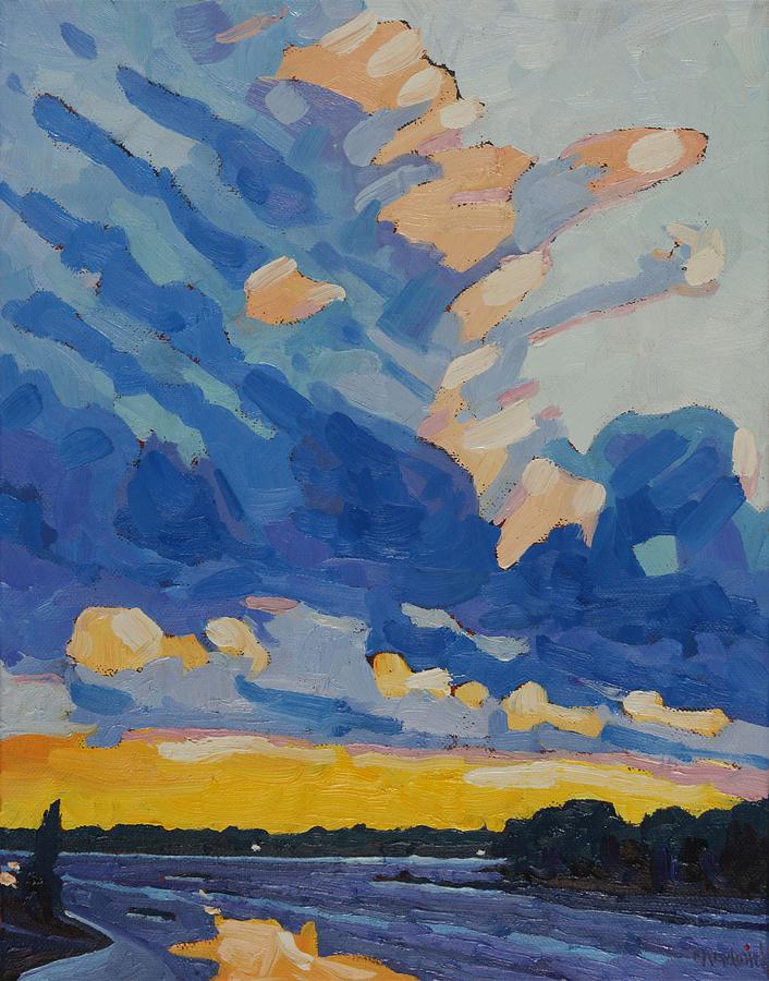 Summer Solstice Sunset 2021 Painting by Phil Chadwick