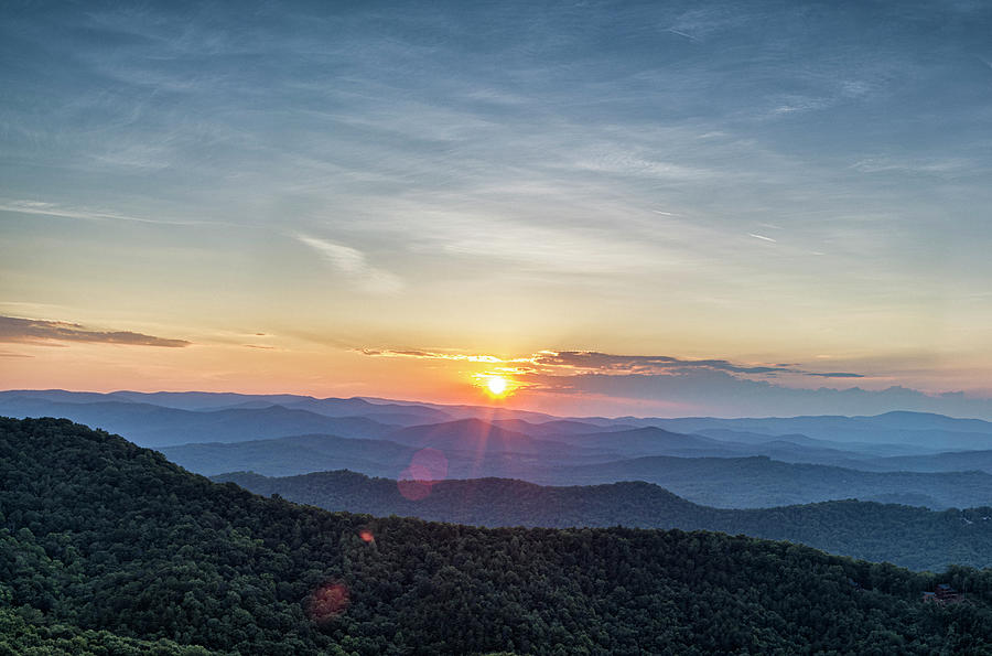 Summer Solstice sunset over Cohutta Wilderness Area, Fannin County