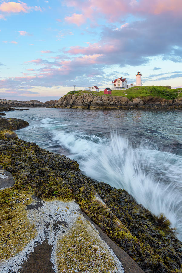 Summer Splashes at Cape Neddick Lighthouse Photograph by Kristen Wilkinson