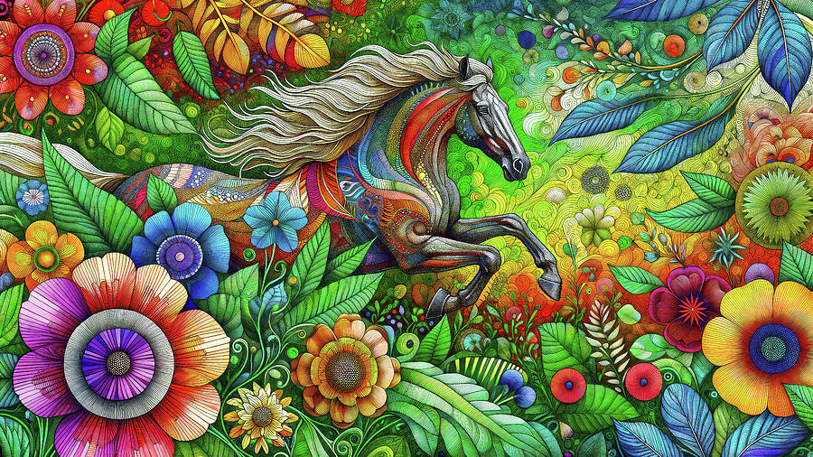 Flower Digital Art - Summer Stallion by Peggy Collins