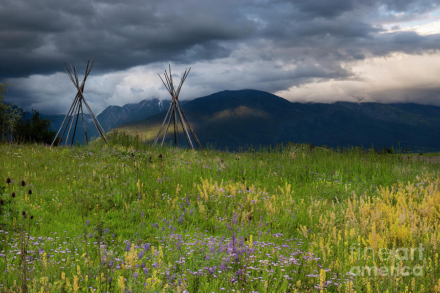 Summer Storm over Mission Mountain Tipis  Photograph by Leslie Wells