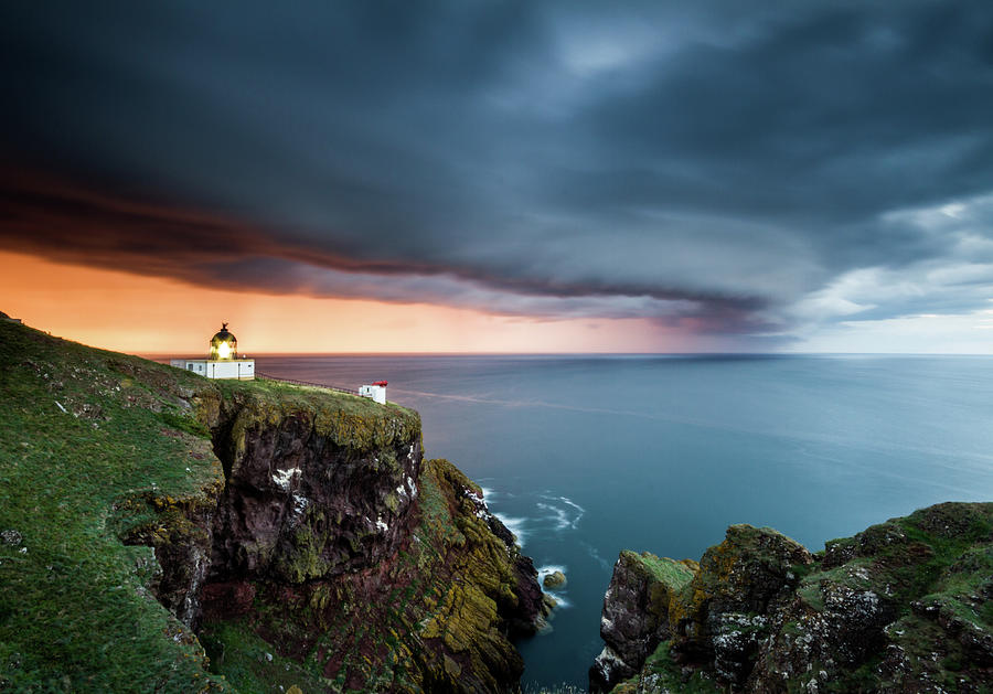 Summer Storm - St Abbs Head Lighthouse, Scotland Photograph by Anita Nicholson