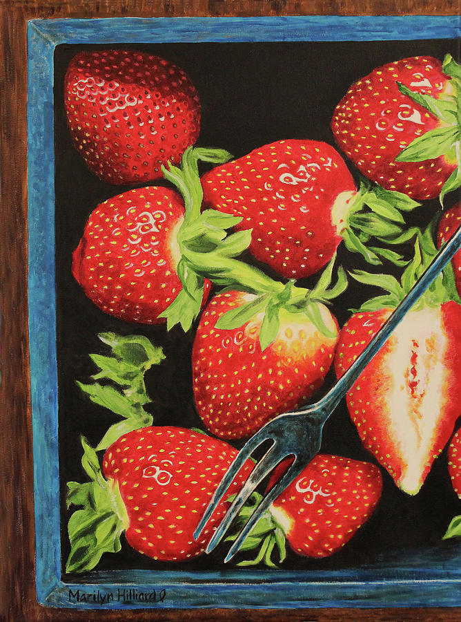 Summer Strawberries Painting by Marilyn Borne
