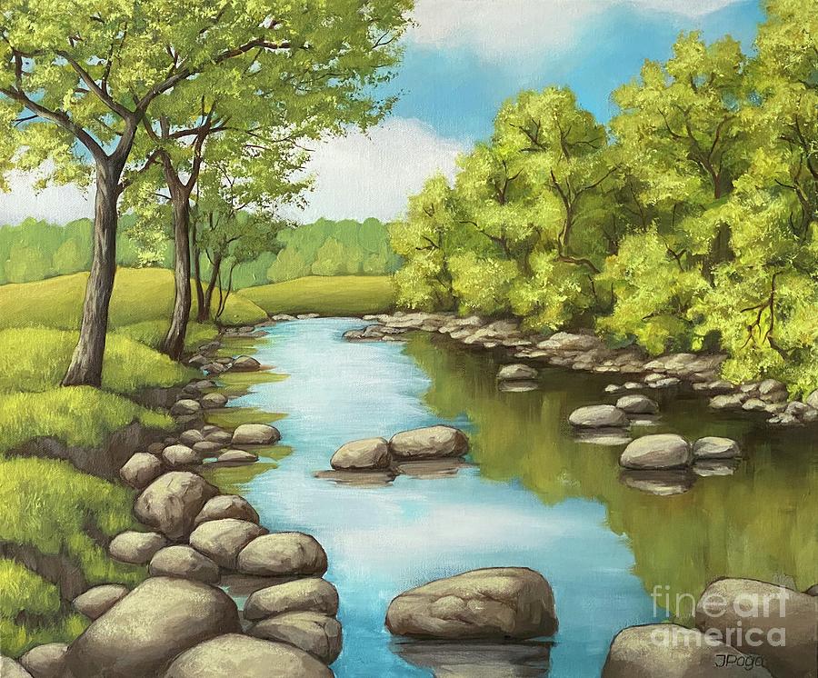 Summer creek Painting by Inese Poga