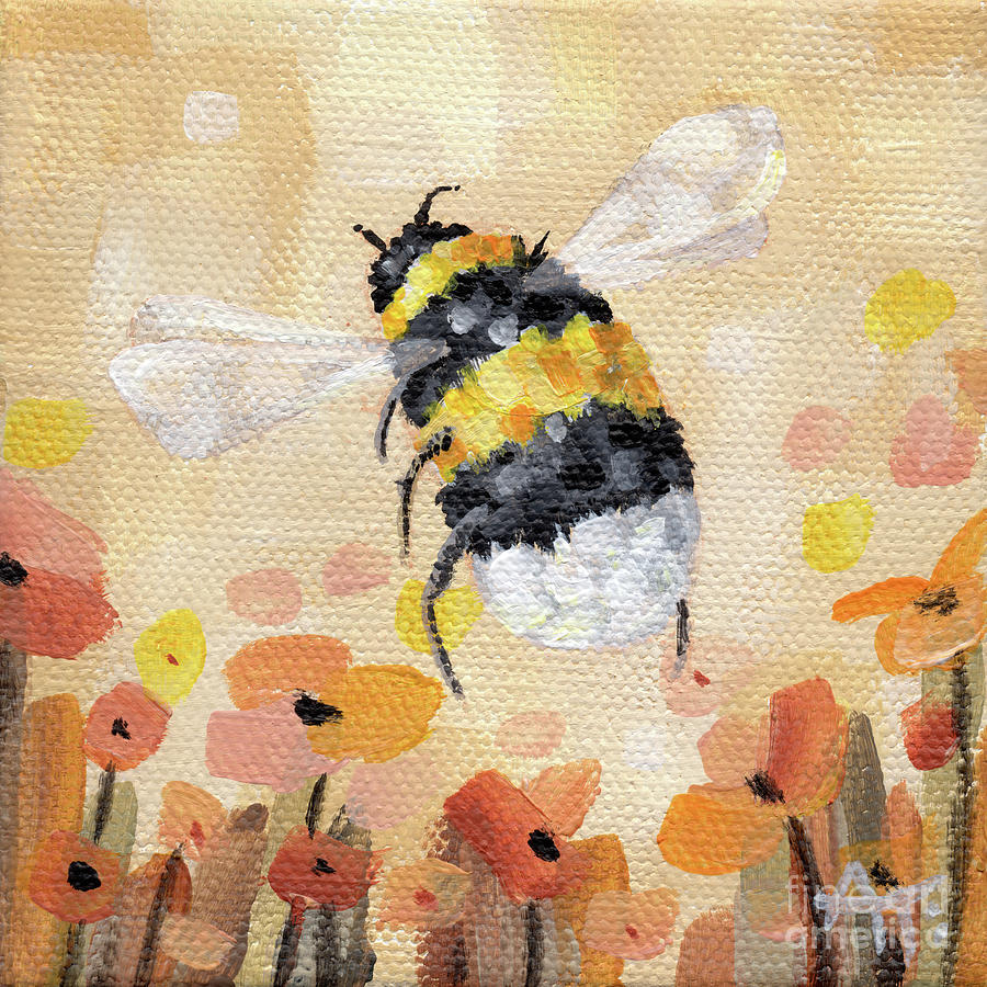 Summer Sun - Bumblebee Painting Painting by Annie Troe