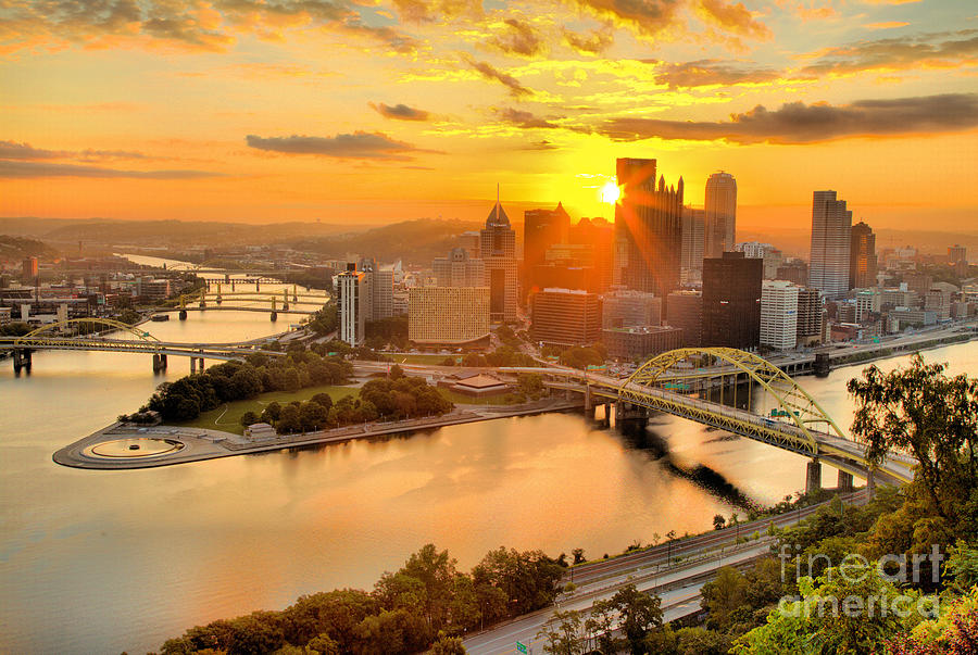 Summer Sunburst Over Pittsburgh Photograph by Adam Jewell
