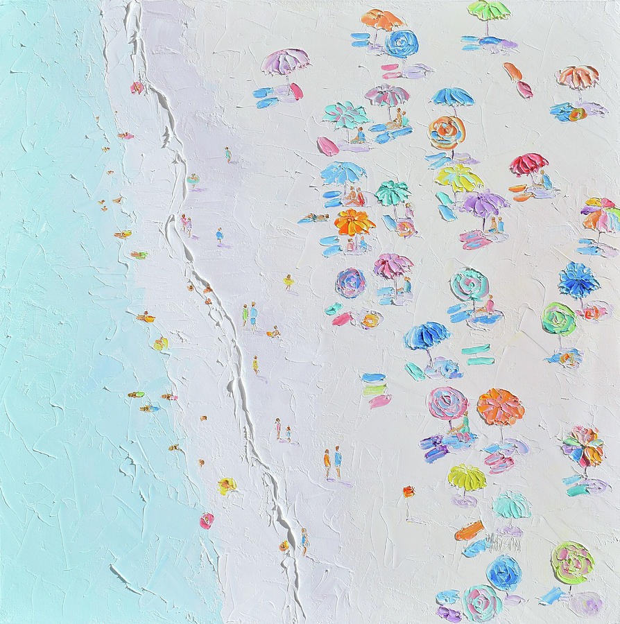 Summer Sundays - beach impasto  Painting by Jan Matson