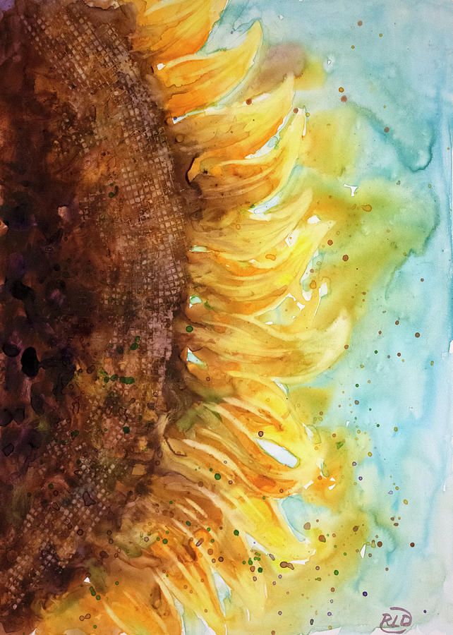 Summer Sunflower Painting by Rebecca Davis