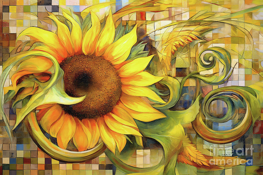 Summer Sunflower Painting by Tina LeCour