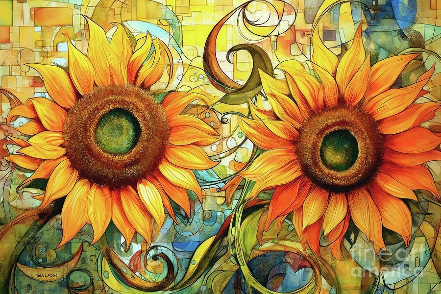 Summer Sunflowers Painting by Tina LeCour