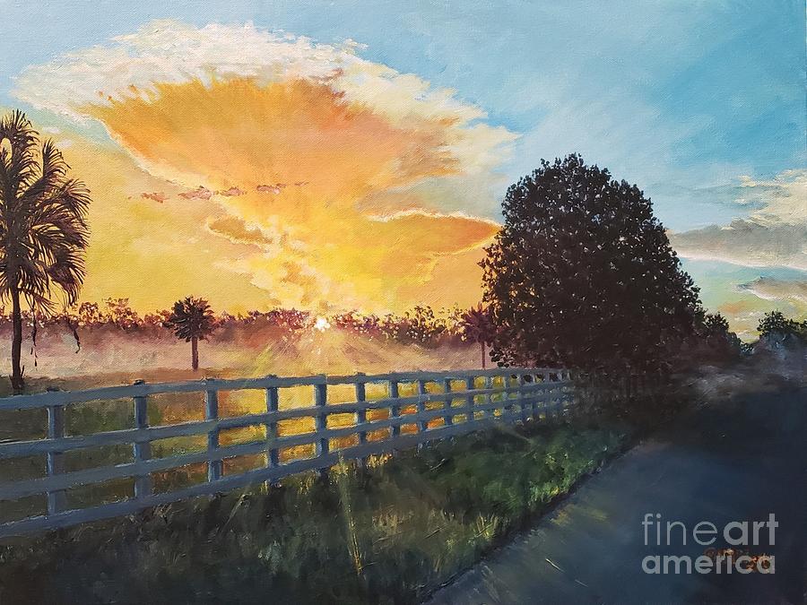 Summer Sunrise Painting by Merana Cadorette