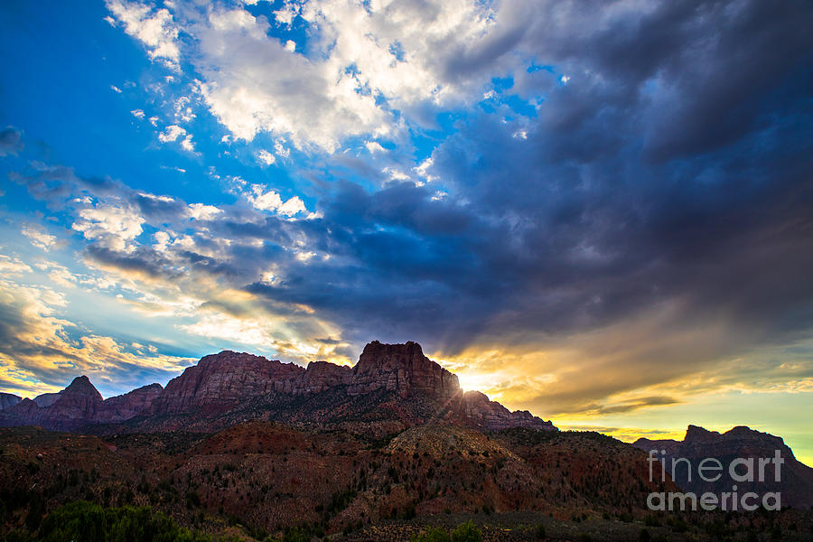 Summer Sunset at Zion National Park Photograph by Diane Diederich
